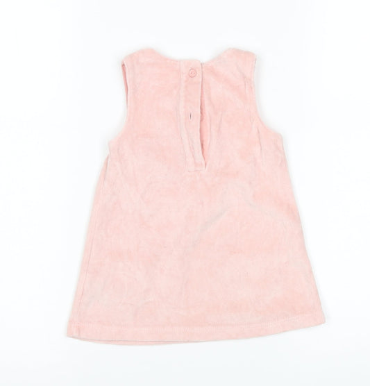 M&S Girls Pink Pinafore/Dungaree Dress Size 3-6 Months