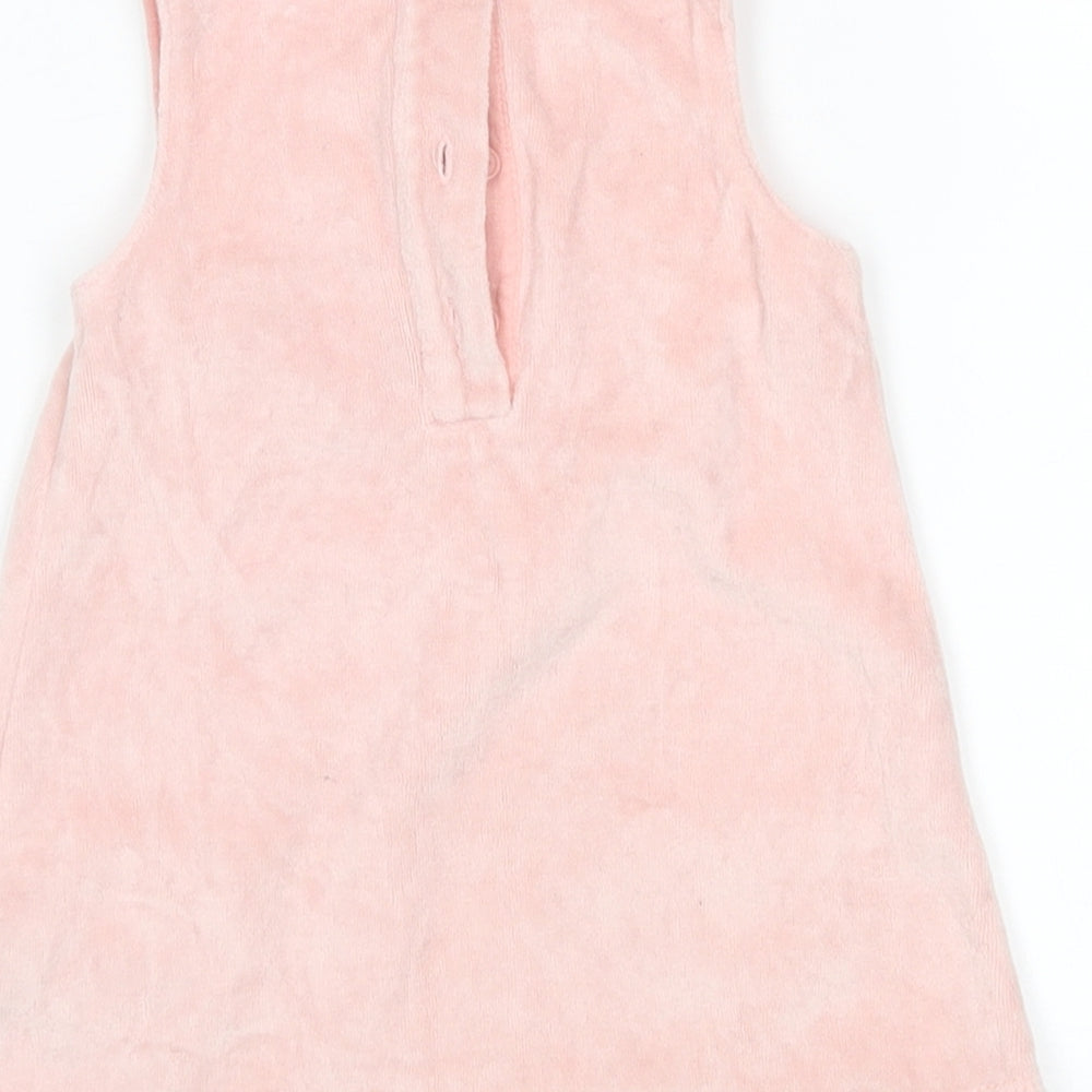 M&S Girls Pink Pinafore/Dungaree Dress Size 3-6 Months
