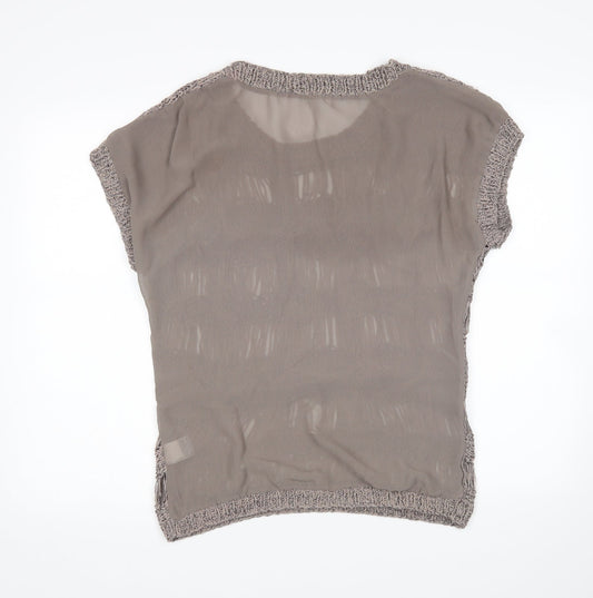 Preworn Womens Brown Basic Blouse Size 8
