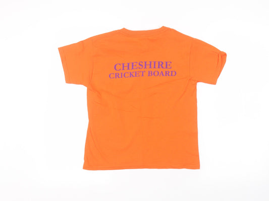 Gilden Boys Orange Basic T-Shirt Size XS