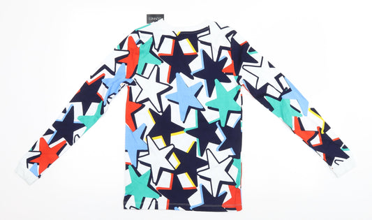 Dunnes Stores Boys White Geometric Pyjama Top - Stars