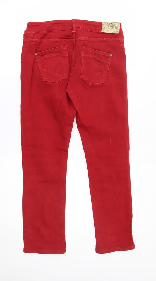 River islad Womens Red Straight Jeans Size 10 L25 in