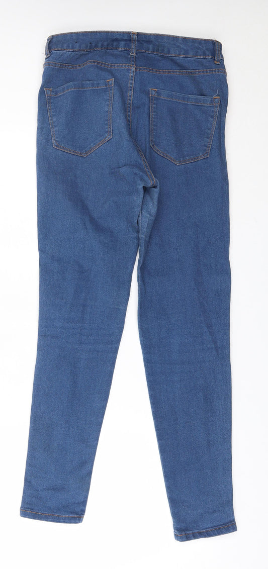 Be Cool Womens Blue Striped Skinny Jeans Size 8 L28 in