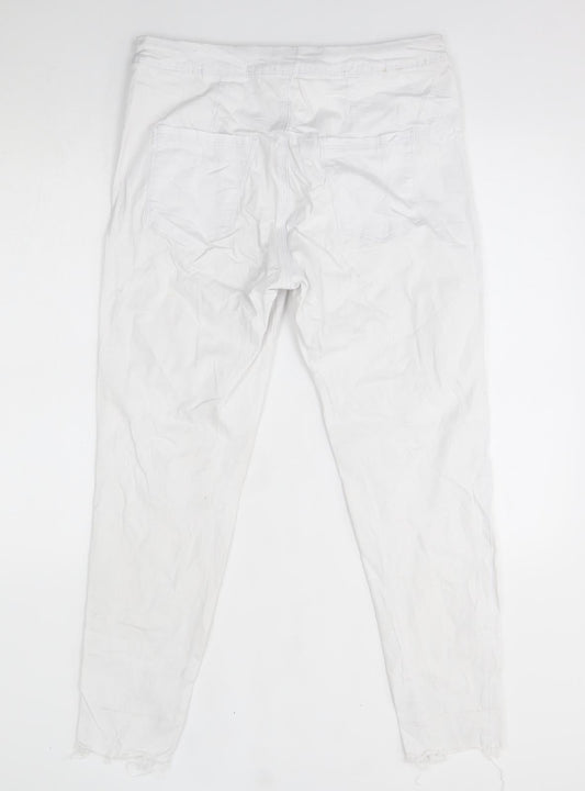 denim 1982 Womens White Skinny Jeans Size 16 L26 in
