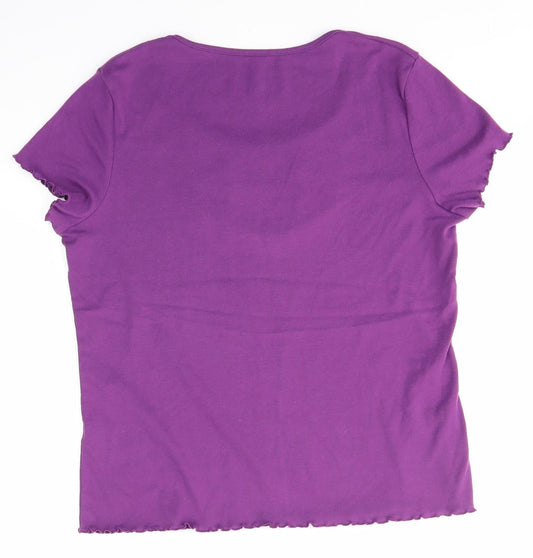 BM Womens Purple Basic Blouse Size M