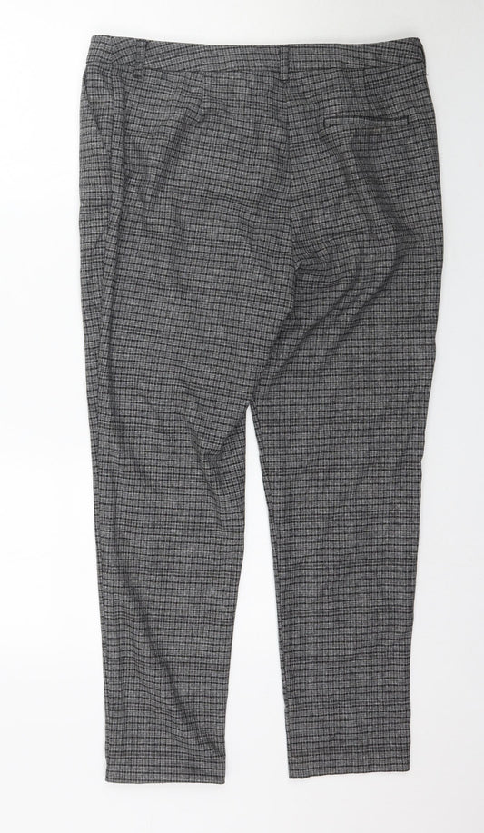 Tue Womens Grey Plaid Trousers Size 14 L28 in