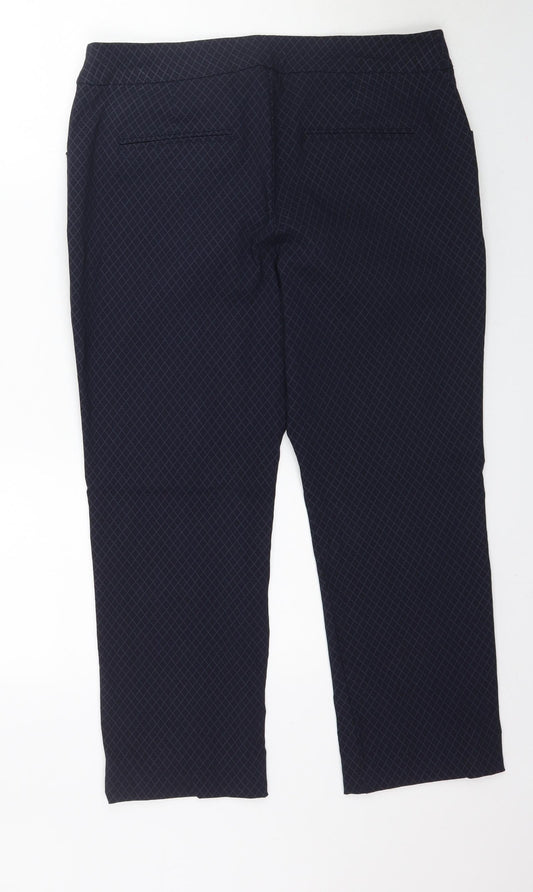 Reitmans Womens Blue Argyle/Diamond Trousers Size 18 L26 in