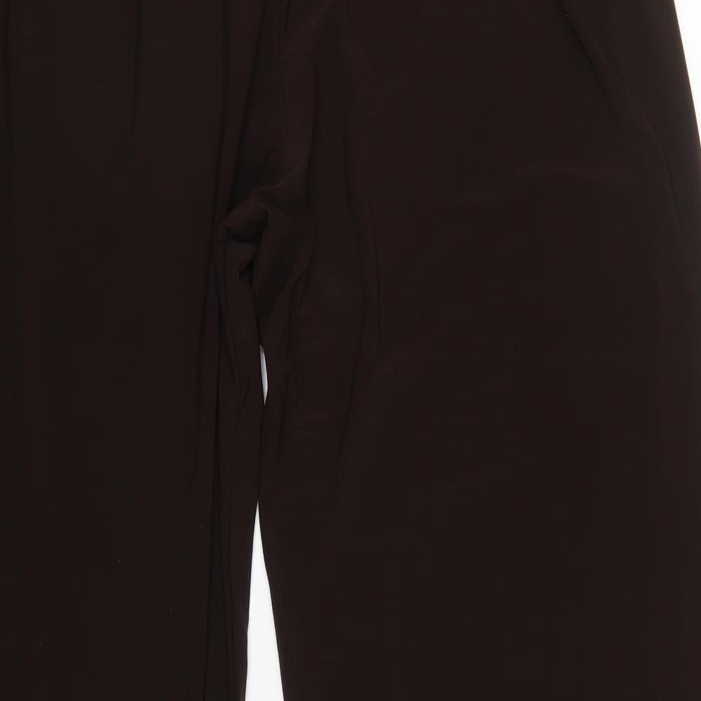 Saloos Womens Brown Trousers Size 2XL L30 in - Elastic Waist