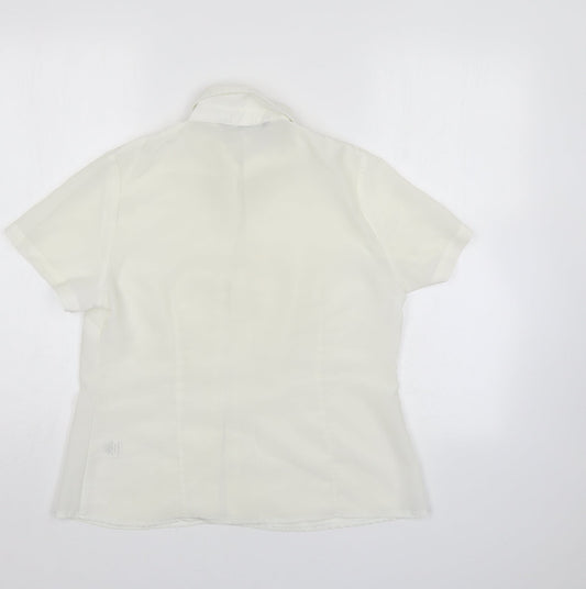 BM collection Womens White Basic Button-Up Size 12