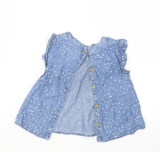 Angel & Rocket Girls Blue Polka Dot Basic T-Shirt Size 2-3 Years