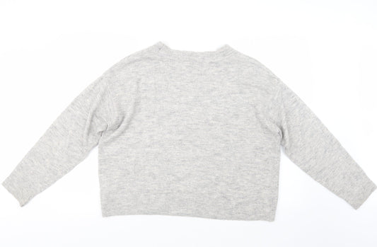 H&M Womens Grey Knit Pullover Jumper Size L