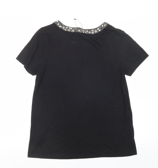 New Look Womens Black Basic T-Shirt Size 10