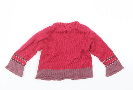 Influx Girls Pink Knit Pullover Jumper Size 0-3 Months