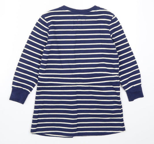Lily & Dan Girls Blue Striped Pullover Sweatshirt Size 7-8 Years