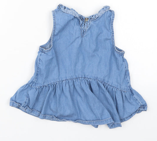 TU Girls Blue Denim Basic Tank Size 5 Years