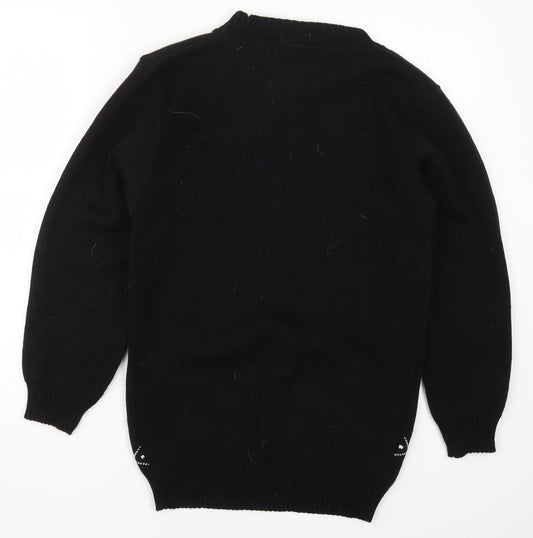 Sui Collection Mens Black Knit Pullover Jumper Size S - Christmas Penguin