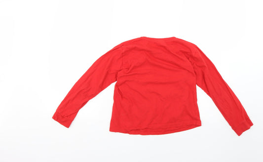 kids Boys Red Geometric Pyjama Top Size 9-10 Years