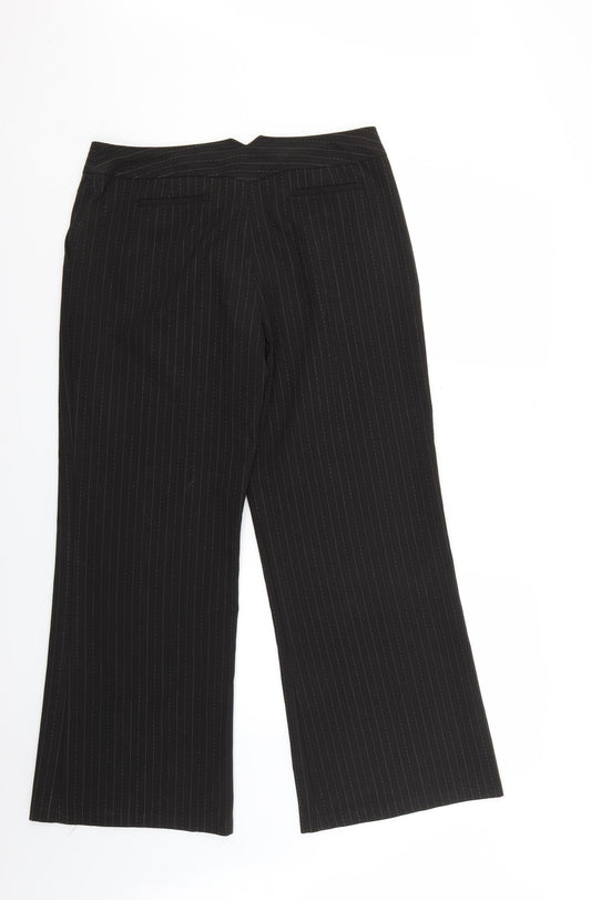 evie Womens Black Striped Trousers Size 12 L27 in