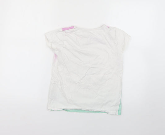 Primark Girls Multicoloured Geometric Basic T-Shirt Size 9-10 Years