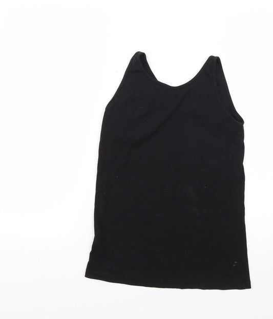 Primark Girls Black Geometric Basic T-Shirt Size 12-13 Years