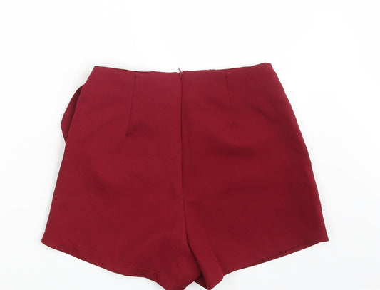 L & M Womens Red Hot Pants Shorts Size 28 in