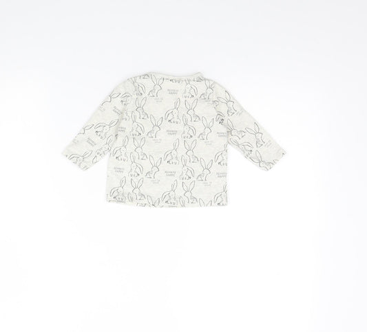 Nutmeg Girls Grey Spotted Basic T-Shirt Size 0-3 Months