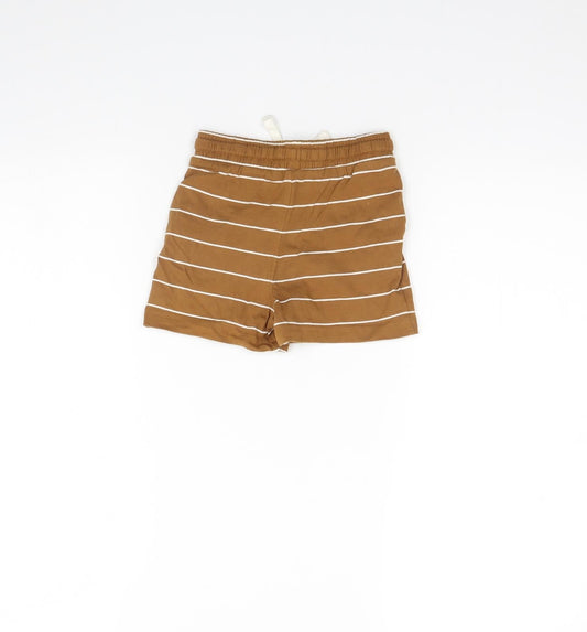 TU Girls Brown Striped Sweat Shorts Size 2 Years