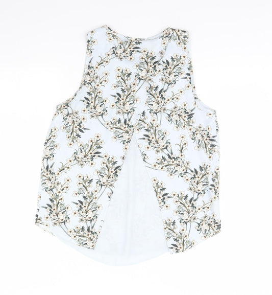 Miss Selfridge Womens Green Floral Basic Tank Size 10