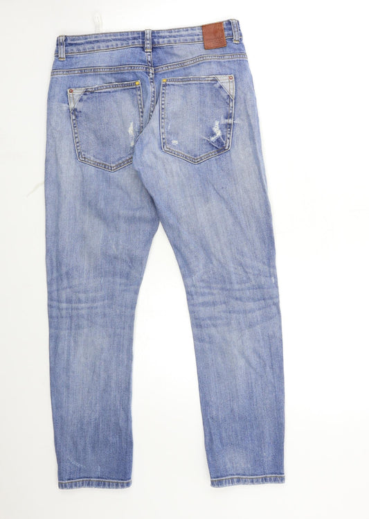 Zara Womens Blue Denim Mom Jeans Size 4 L27 in