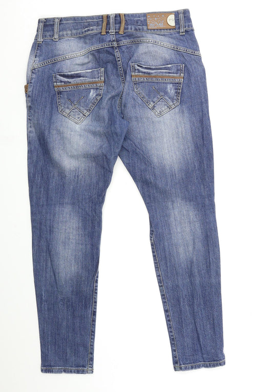 blue white Womens Blue Denim Mom Jeans Size 12 L30 in
