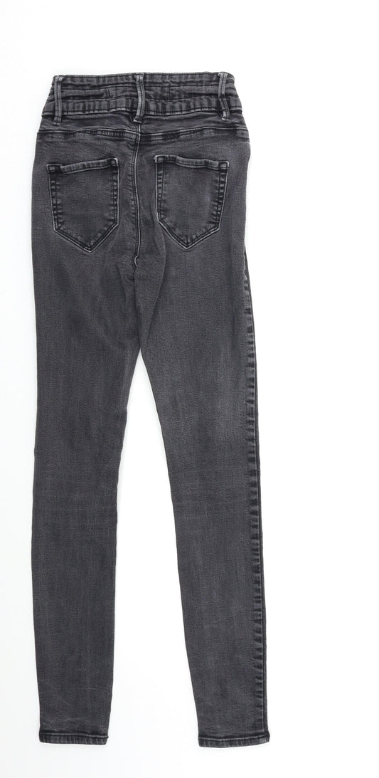Denim & Co. Womens Grey Denim Skinny Jeans Size 6 L28 in