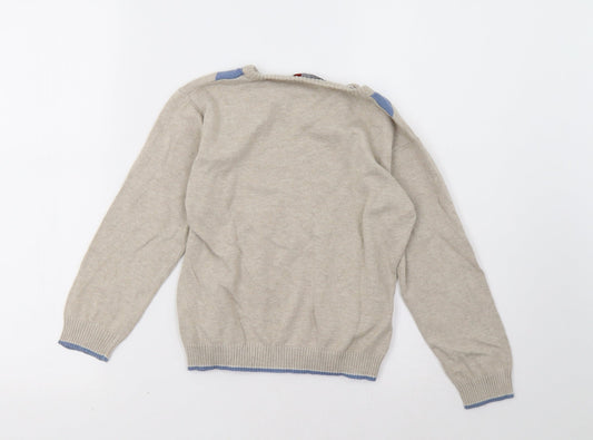 Rebel Boys Beige Geometric Pullover Sweatshirt Size 5-6 Years