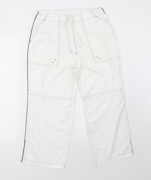 l.f.l Womens White   Cropped Trousers Size 12 L24 in