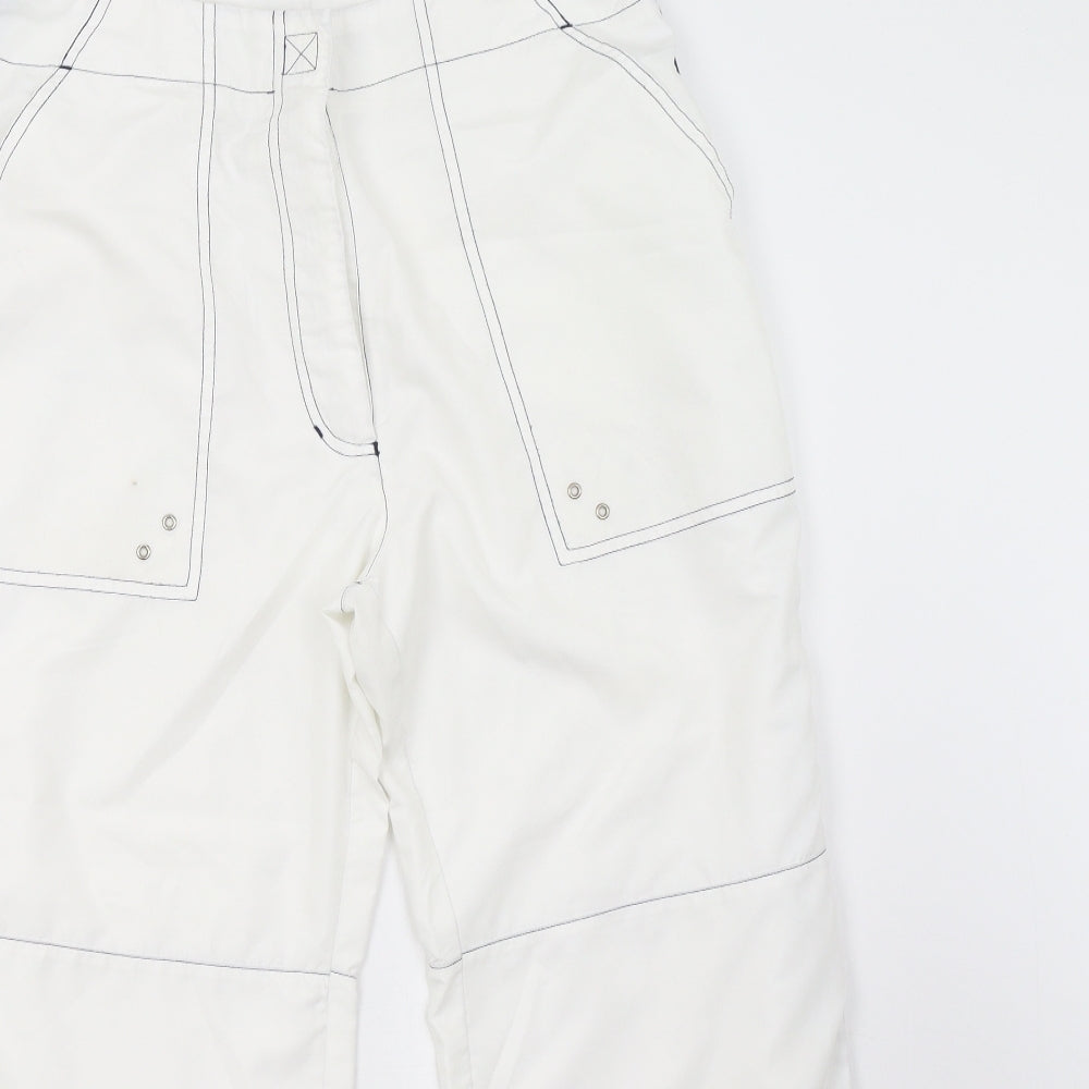 l.f.l Womens White Cropped Trousers Size 12 L24 in
