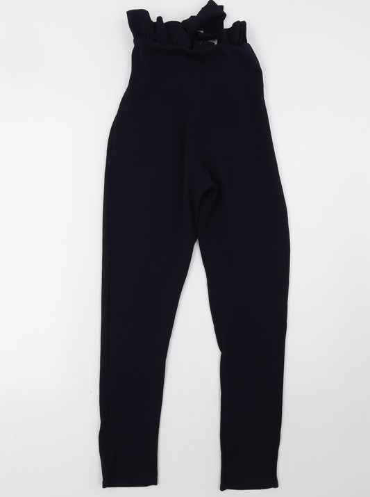 PRETTYLITTLETHING Womens Blue Trousers Size 8 L29 in