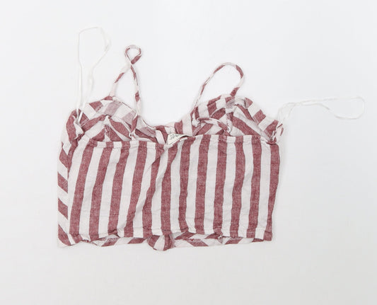 Miss Selfridge Womens Red Striped Basic Tank Size 14