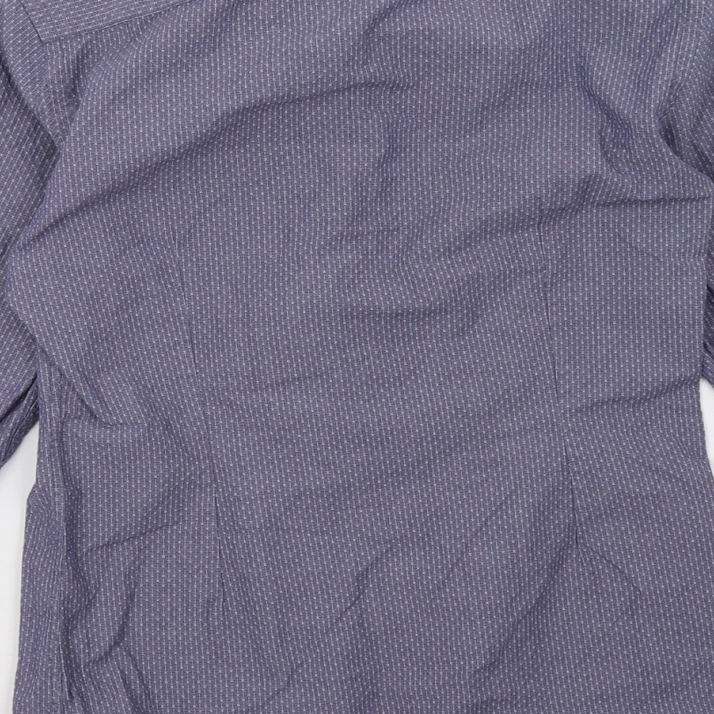 Marks and Spencer Mens Blue Button-Up Size 14