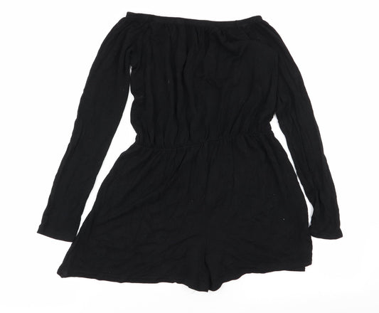 Missguided Womens Black Playsuit One-Piece Size 8