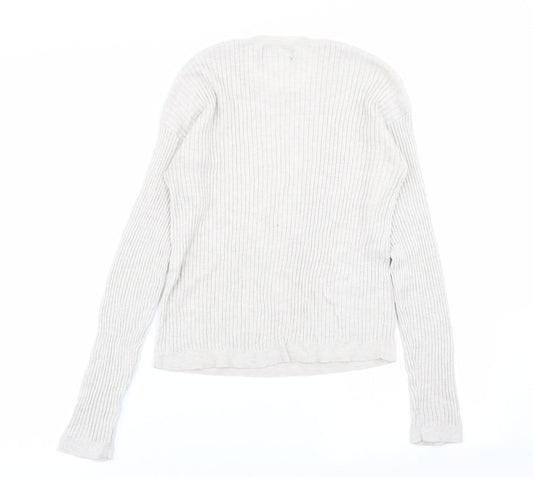 Bershka Womens Beige Basic T-Shirt Size 6