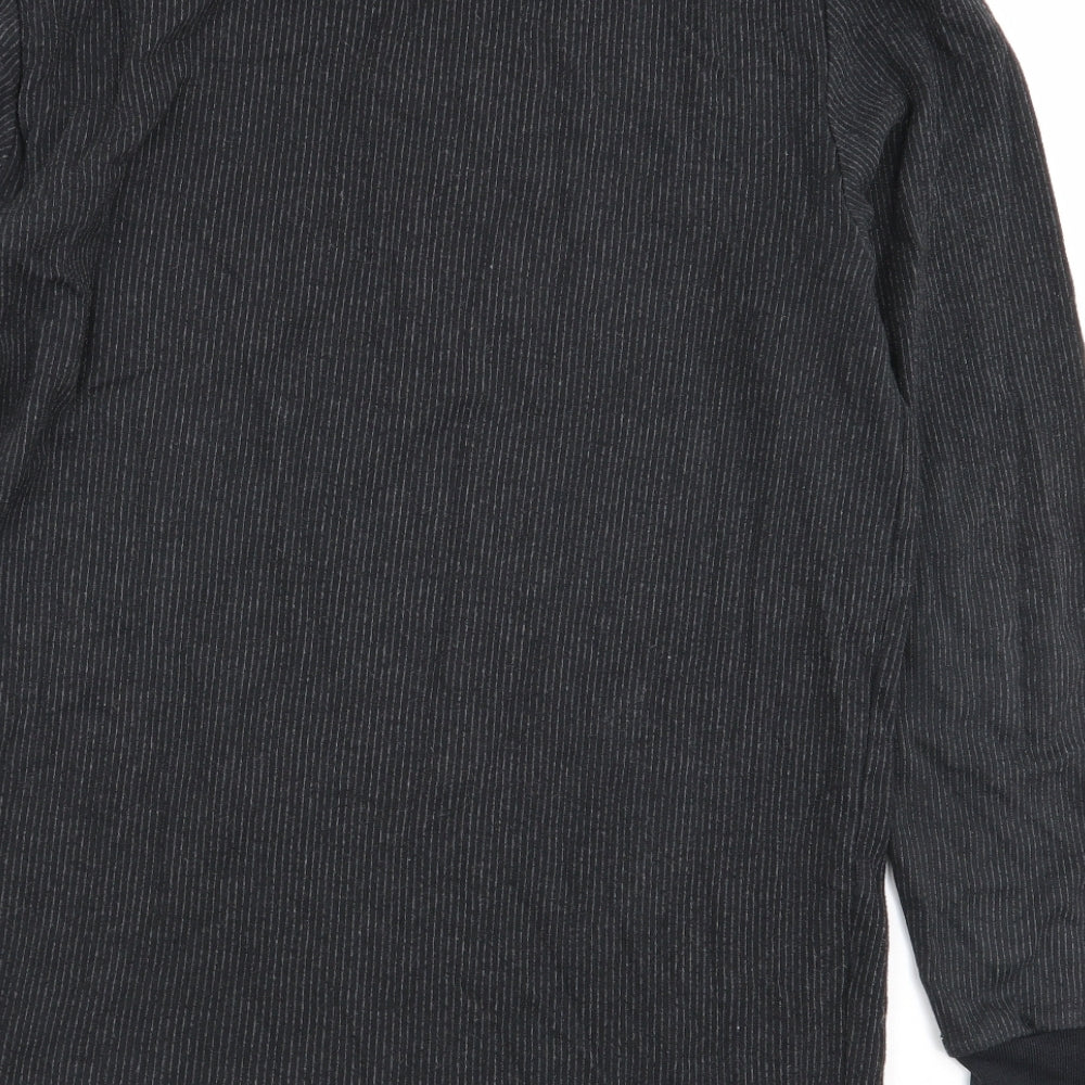 F&F Womens Grey Striped Basic T-Shirt Size L