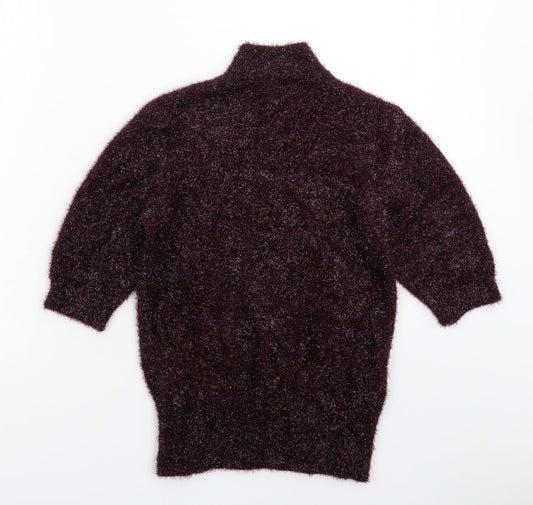 Coast Womens Purple Knit Pullover Jumper Size XS