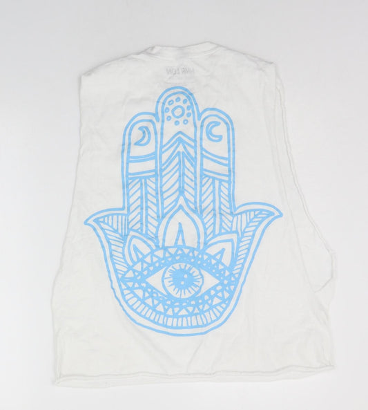 hnr lon Womens White Basic Tank Size XS