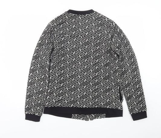 NEXT Womens Black Geometric Jacket Coat Size 14