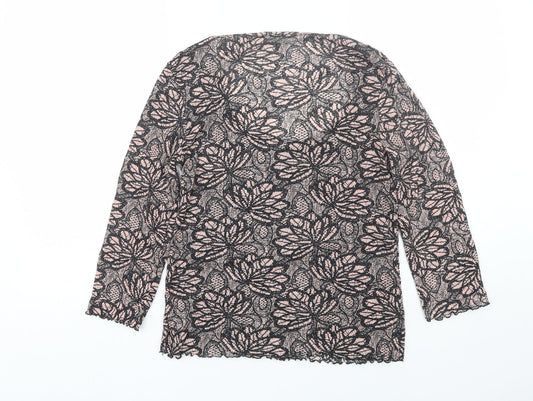 NEXT Womens Pink Floral Basic T-Shirt Size 10
