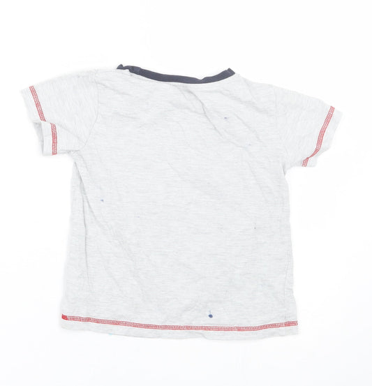 U essential Boys Grey Basic T-Shirt Size 4 Years - Dog