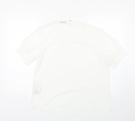 Pieces Womens White Basic Blouse Size XL