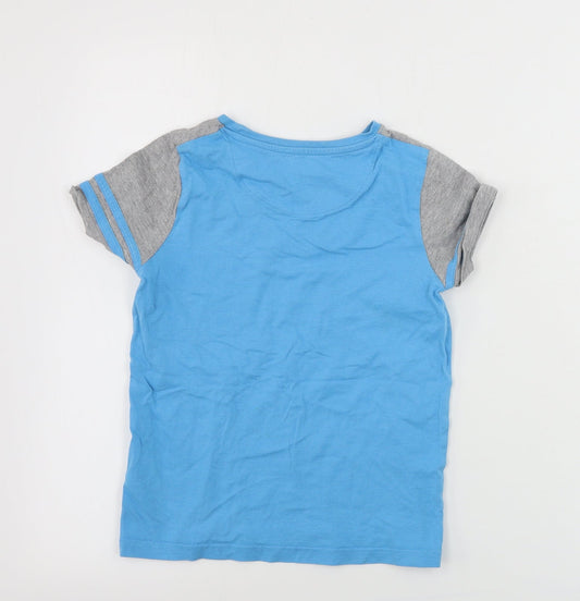 Marks and Spencer Boys Blue Basic T-Shirt Size 7 Years