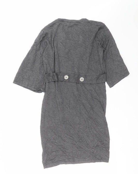 MARBLE Womens Grey Knit Cardigan Jumper Size S