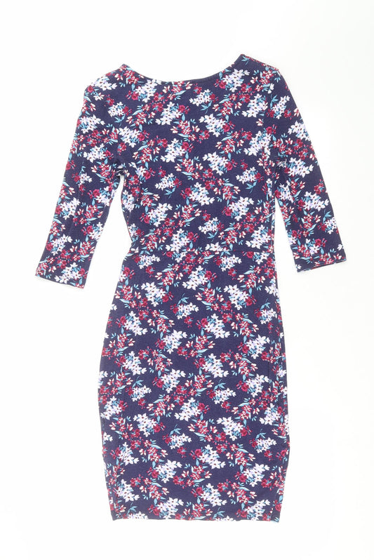 Warehouse Womens Blue Floral Shift Size 10