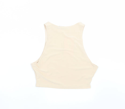 Missyempire Womens Beige Cropped T-Shirt Size 10